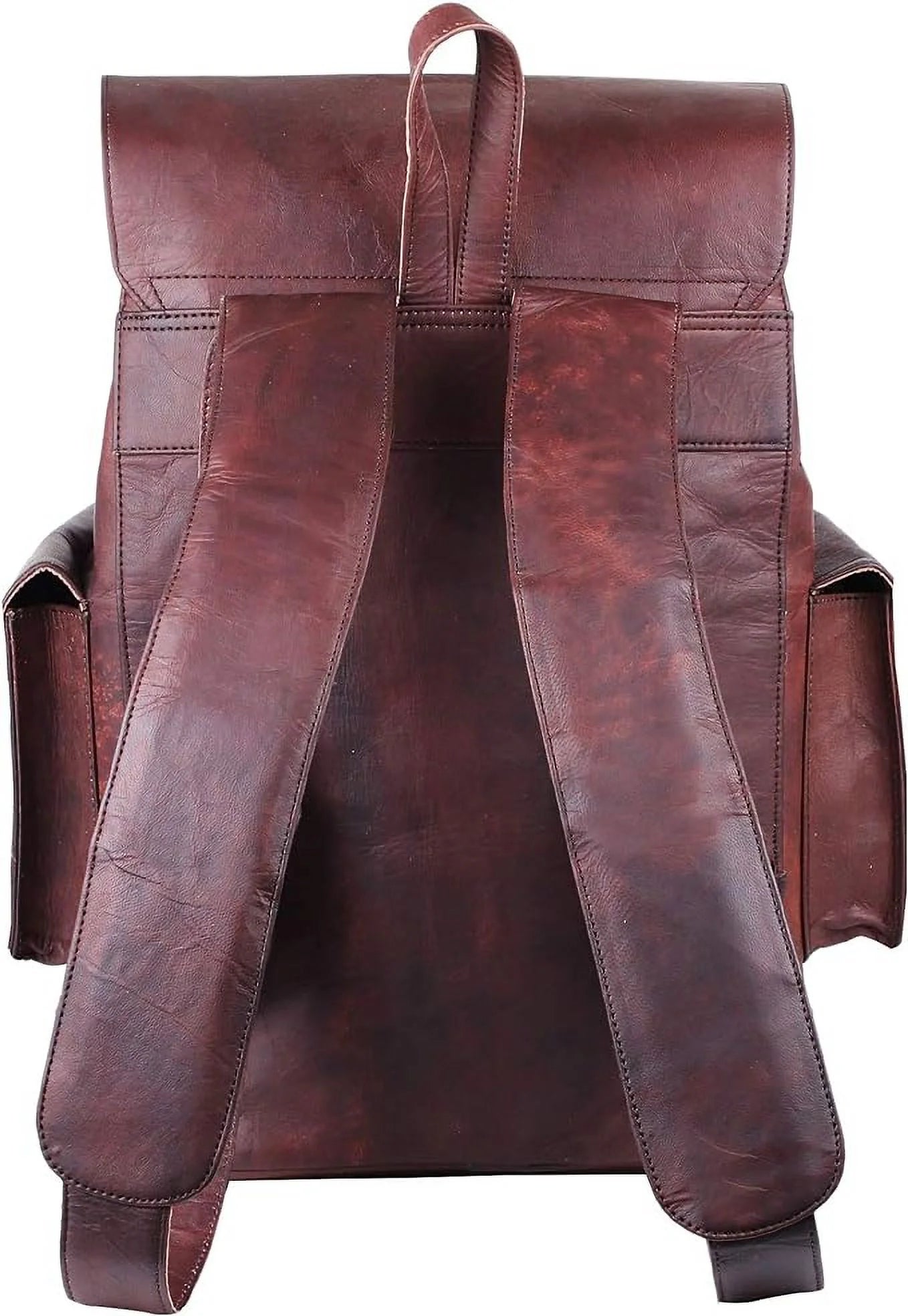 Vintage Genuine Leather Backpack for Men and Women Men’S Retro Classic Shoulder Rucksack Leather Travel Bags for College